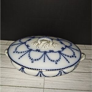 Royal Staffordshire Marseilles Blue & White Porcelain Tureen Serving Dish